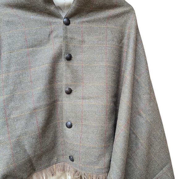 Dubarry Of Ireland Hazelwood Tweed Poncho Wool Cape Womens One Size - Picture 2 of 5